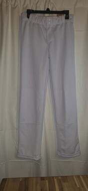 Kids White Stretch Pull-On Baseball Pants